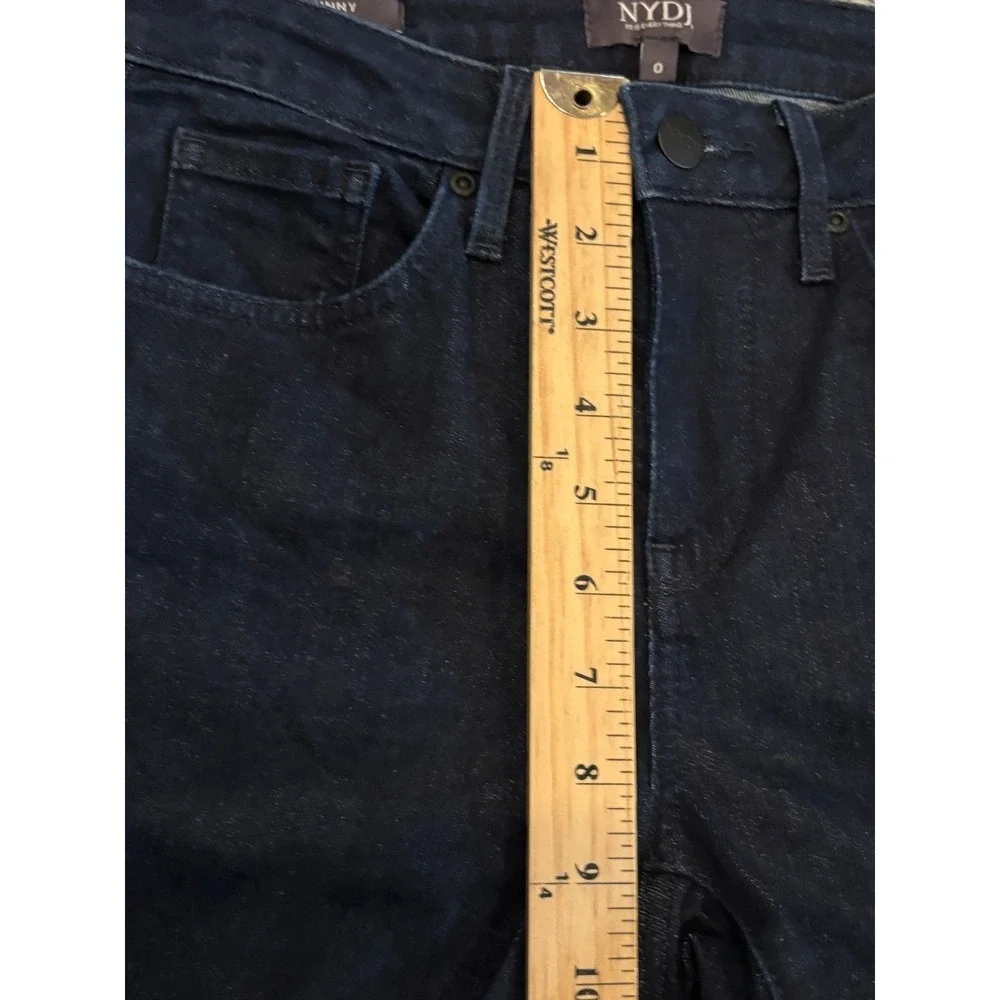 NYDJ Ami Skinny Jeans Dark Indigo Lift Tuck Raw Cuff MDNMAA2511 Womens Size 0